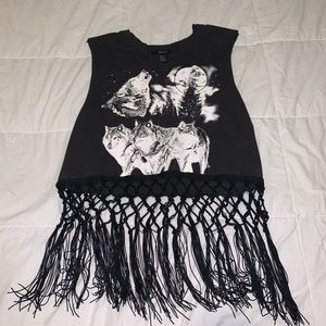 Muscle T-shirt with tassels